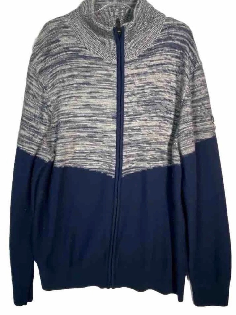 Spyder Merino Wool Full Zip Sweater Mock Neck Men’s Sz XL Blue White
